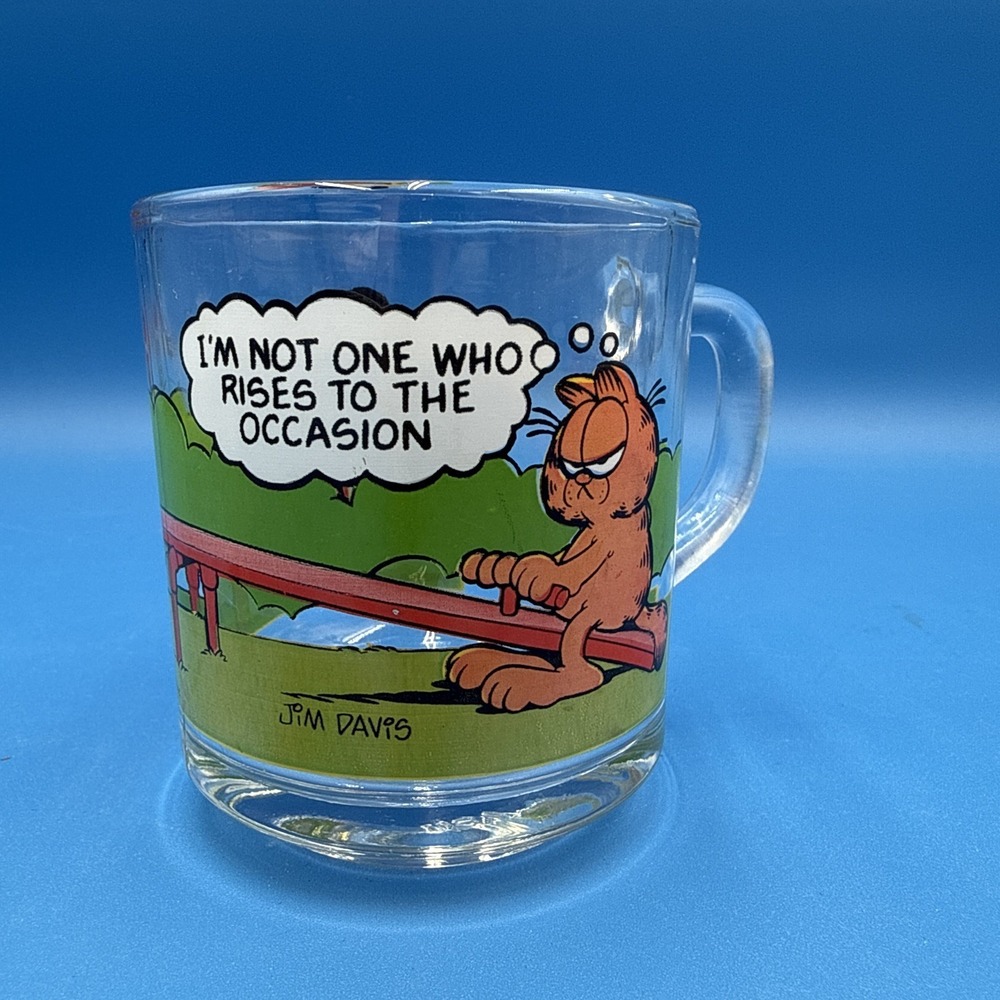 Vintage McDonalds Garfield ' I'm Not  One Who Rises To‎ The Occasion.' Mug